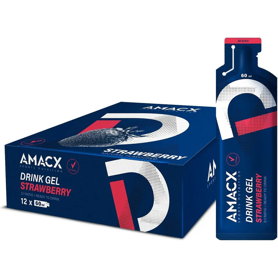 Geles Energéticos Bebibles Amacx Drink Gel Fresa Caja 12uds Azul