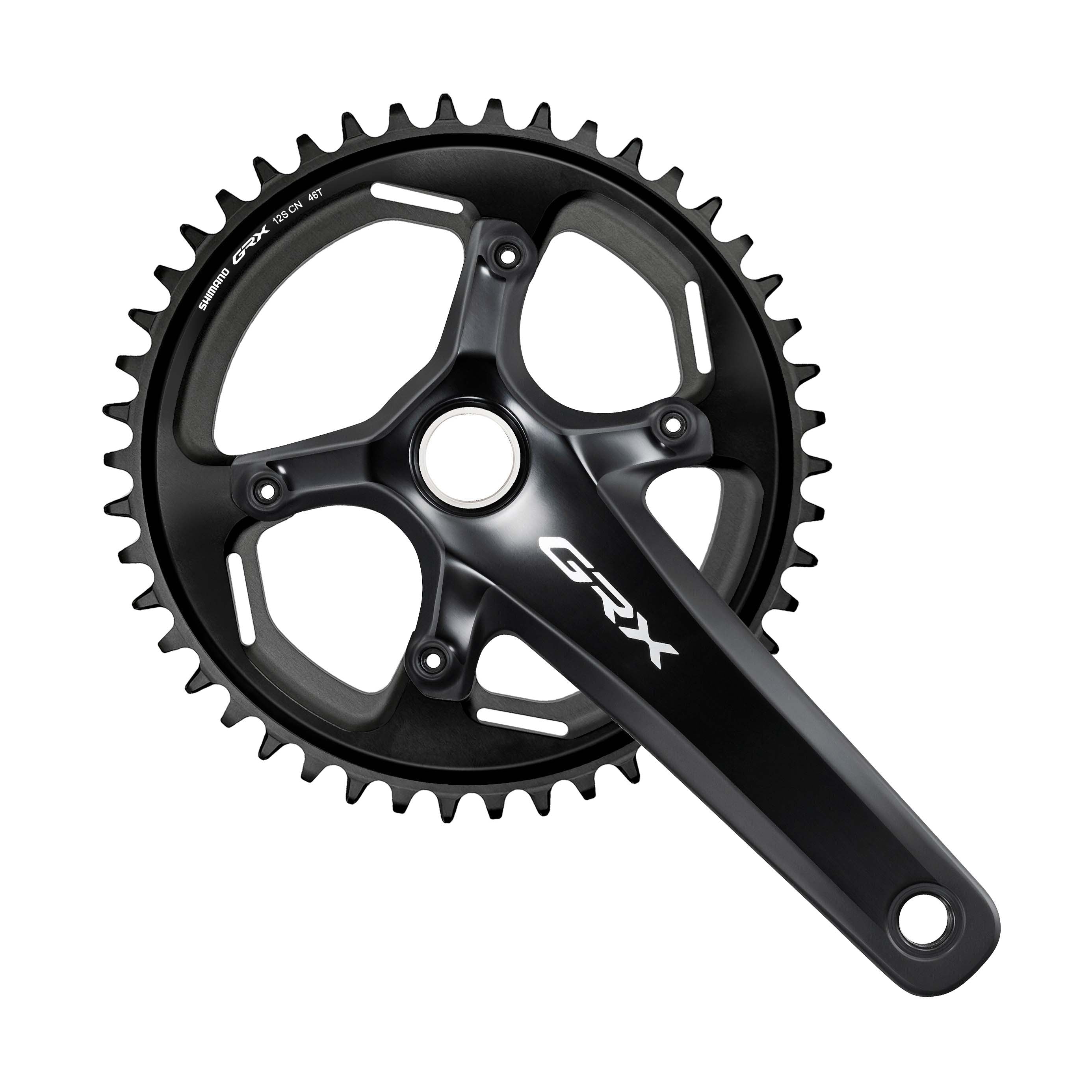 Juego Bielas/Plato Shimano GRX FC-RX820-1 Hollowtech II 46d 12v Sin Cazoletas Negro