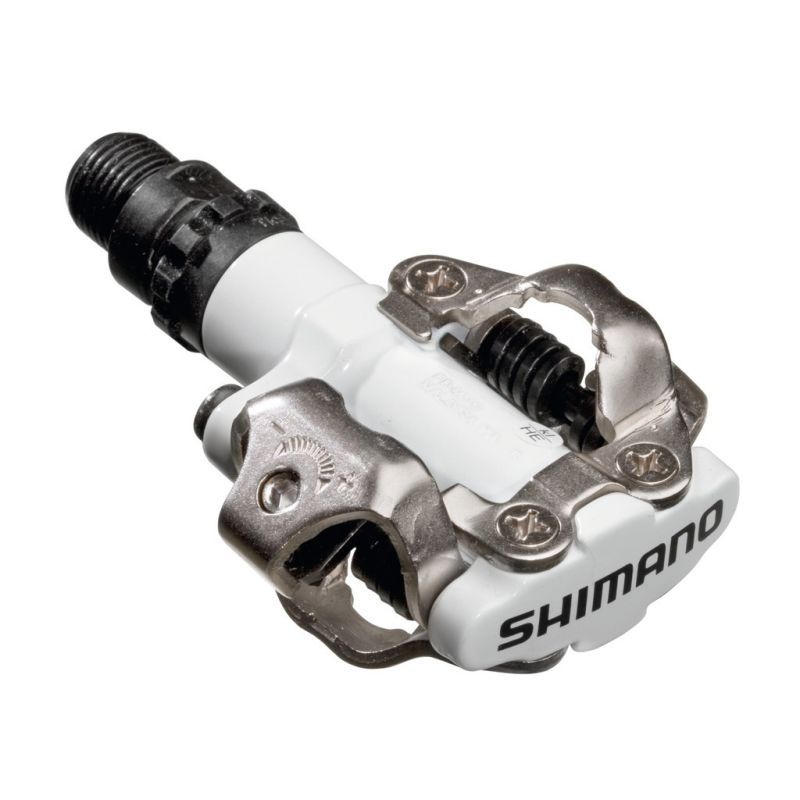 Pedales Shimano Mtb SPD PD-M520 Fijacion 2 Caras 9/16" Sin Reflectantes Blanco