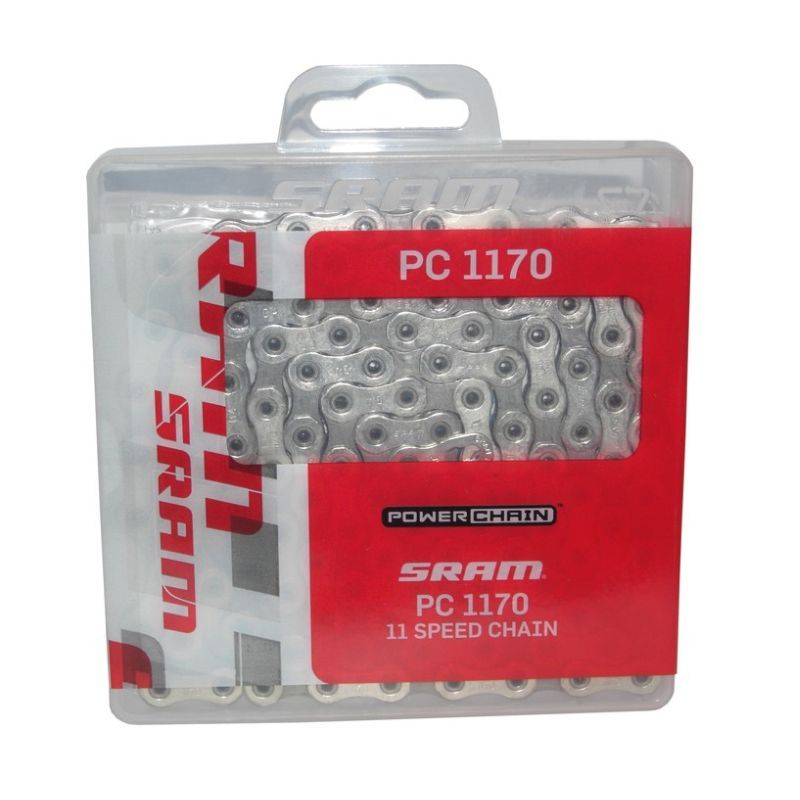 Cadena Sram 1170 Hollowpin 114 Eslabones Powerlock 11v Plata
