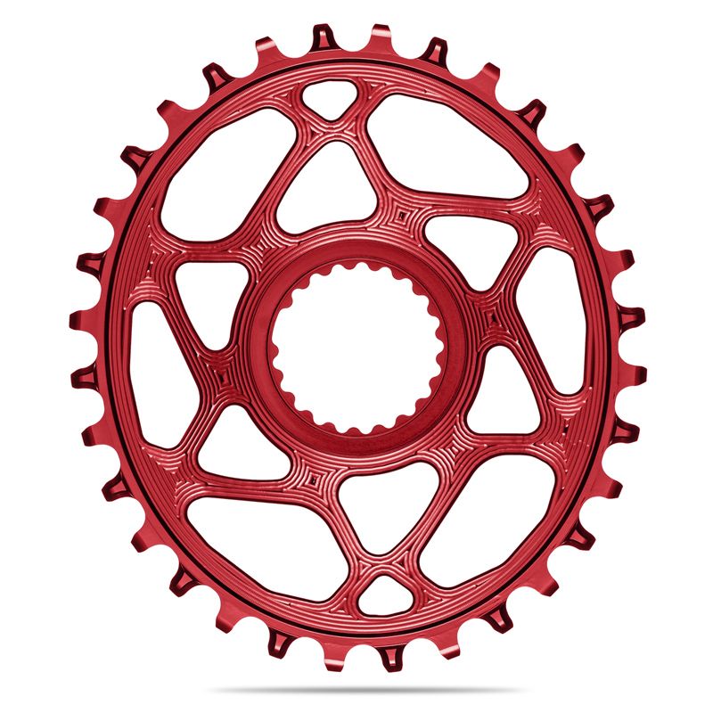 Plato Absolute Black Ovalado Direct Mount Shimano XTR Aluminio Rojo