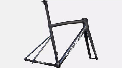 S-Works Tarmac SL8 Cuadro Carretera Specialized 2025 Satin Carbon/Cynan Blue/Silver-Blue Pearl/Metallic White Silver #3