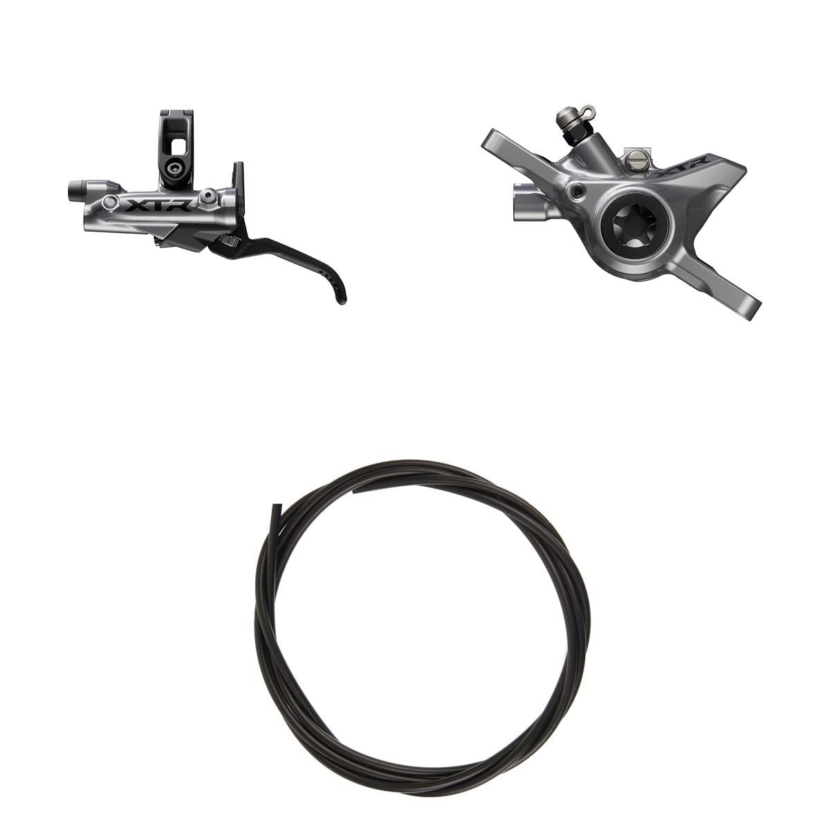 Kit Freno Disco Hidráulico Shimano XTR BR-M9200/BL-M9220 Delantero/Izquierdo Resina Sin Aletas/Adaptador Latiguillo 1000mm Negro