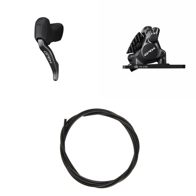 Kit Freno Disco Hidráulico Shimano GRX BR-RX820/BL-RX825 Delantero/Izquierdo Resina Aletas Adaptador 160mm Latiguillo 1000mm Negro