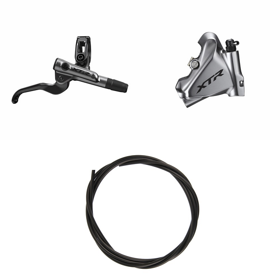 Kit Freno Disco Hidráulico Shimano XTR BR-M9110/BL-M9100 Trasero/Derecho Resina Sin Aletas/Adaptador Latiguillo 1700mm Negro