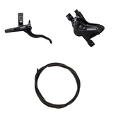 Kit Freno a Disco Idraulico Shimano Deore BR-MT420/BL-M4100 Anteriore/Sinistro Resina Non-Alettato/Adattatore Tubo 1000mm Nero