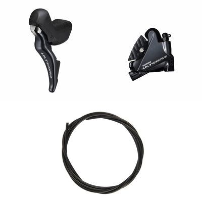 Kit Freno Disco Hidráulico Shimano Ultegra BR-R8070/ST-R8025 Delantero/Izquierdo Resina Aletas Adaptador 160mm Latiguillo 1000mm Negro #2