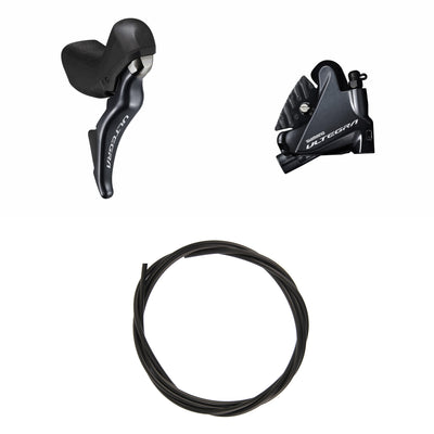 Kit Freno Disco Hidráulico Shimano Ultegra BR-R8070/ST-R8025 Trasero/Derecho Resina Aletas Sin Adaptador Latiguillo 1700mm Negro #2
