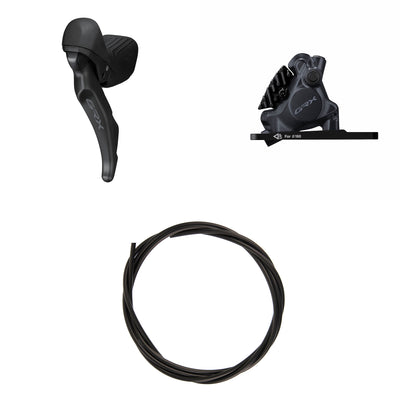 Kit Freno Disco Hidráulico Shimano GRX BR-RX410/ST-RX610 Delantero/Izquierdo Resina Aletas Adaptador 160mm Latiguillo 1000mm Negro #2