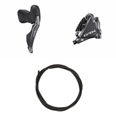 Kit Freno Disco Hidráulico Shimano GRX BR-RX810/ST-RX815 Trasero/Derecho Resina Aletas Sin Adaptador Latiguillo 1700mm Negro #2