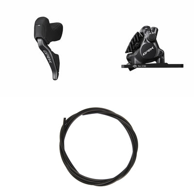 Kit Freno Disco Hidráulico Shimano GRX BR-RX820/ST-RX825 Delantero/Izquierdo Resina Aletas Adaptador 160mm Latiguillo 1000mm Negro #2