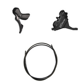 Kit Freno a Disco Idraulico Shimano Cues BR-U6030/ST-U6030 Anteriore/Sinistro Resina Non-Finned 160mm Adattatore 1000mm Tubo Nero