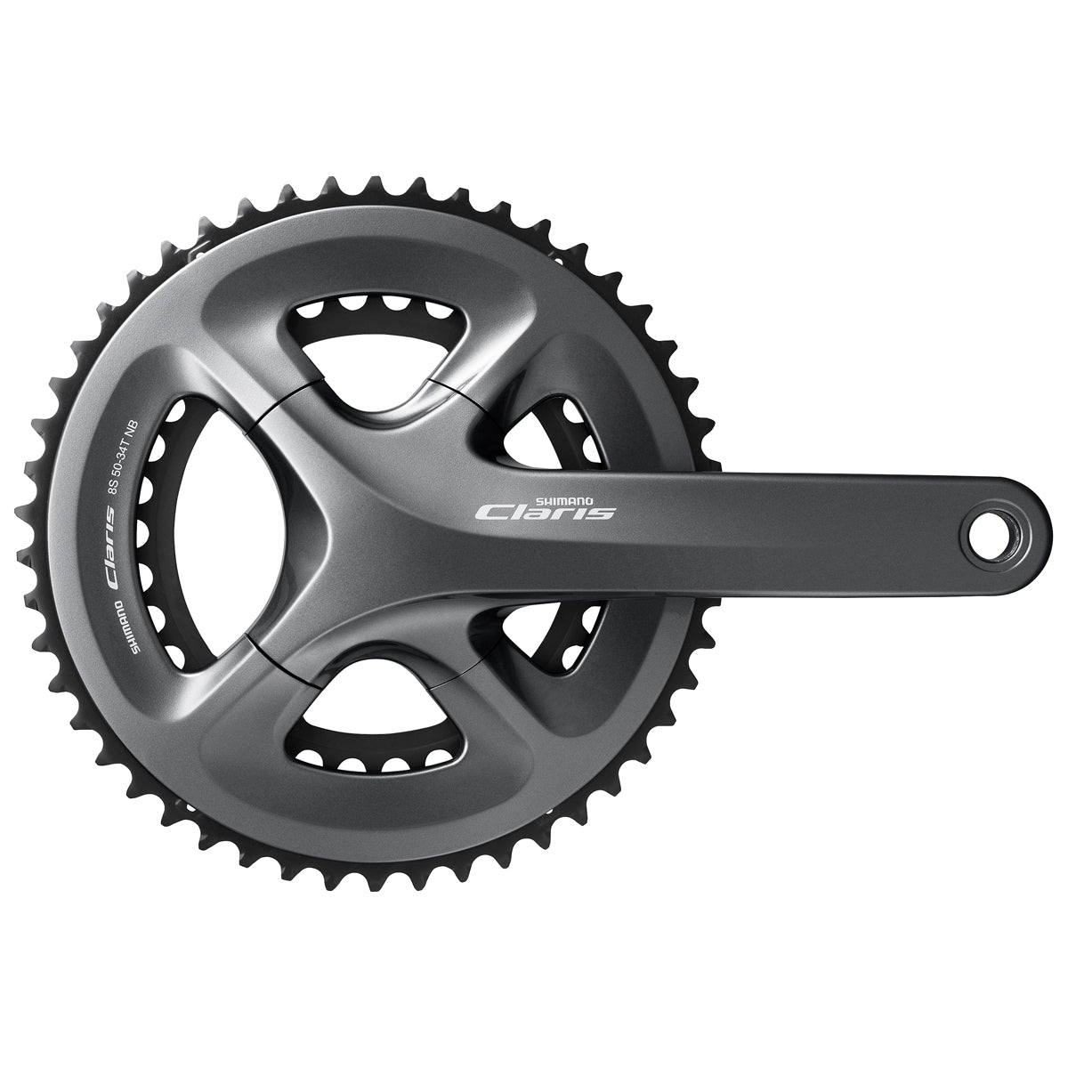 Juego Bielas/Platos Shimano Claris FC-R2000 50/34d 8v Sin Cazoletas Negro