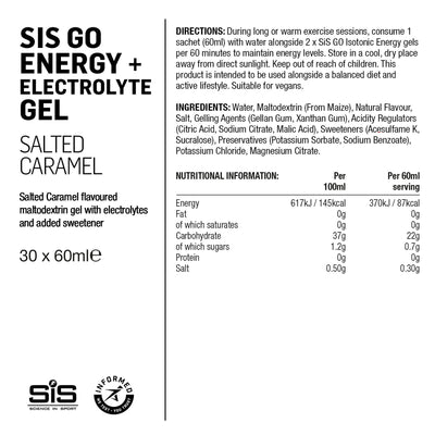 SIS GO Gel Energético/Electrolitos 60ml Caramelo Salado #3
