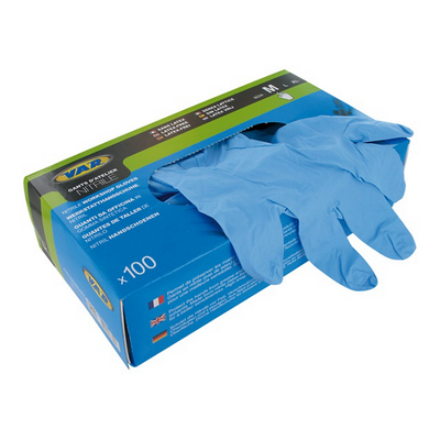 Guantes Plástico Var 100u Azul