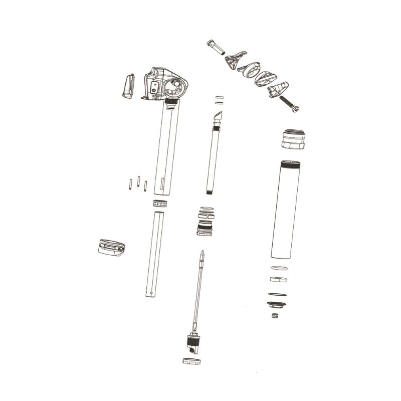 Kit Espaciadores Cilíndricos Talla 1 RockShox Tija Telescópica Reverb XPLR Axs 2022+ 12u 27.2mm Negro
