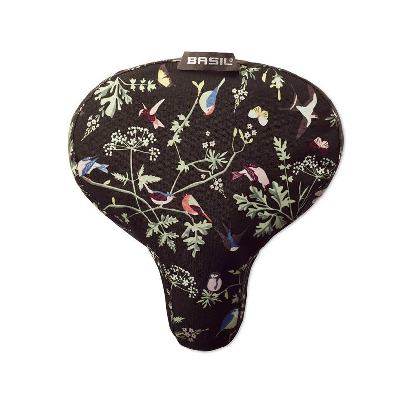 Cubre Sillin Basil Wanderlust Impermeable Negro/Pajaros