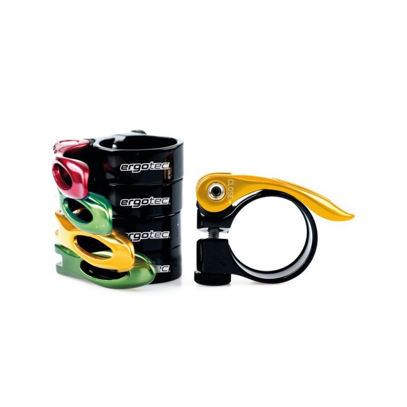 Abrazadera Tija Sillín Ergotec Cierre Rápido Aluminio Negro/Oro 31.8mm Negro