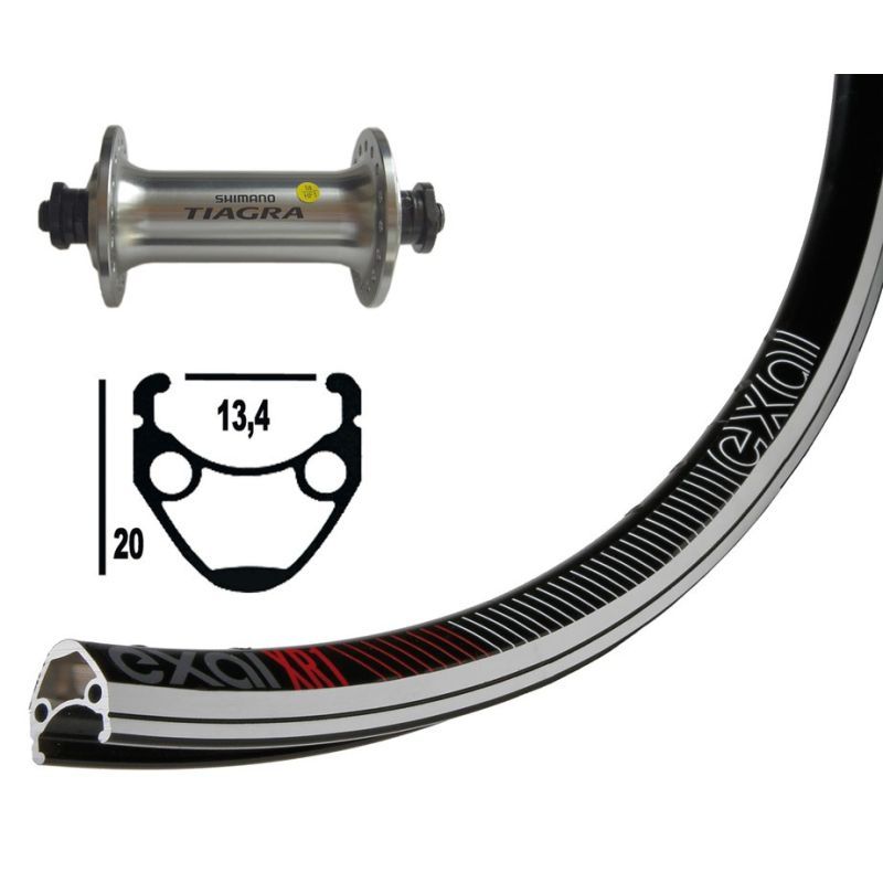 Rueda Delantera Winora Exal XR-1 Shimano Tiagra Cierre Rápido 100mm Plata