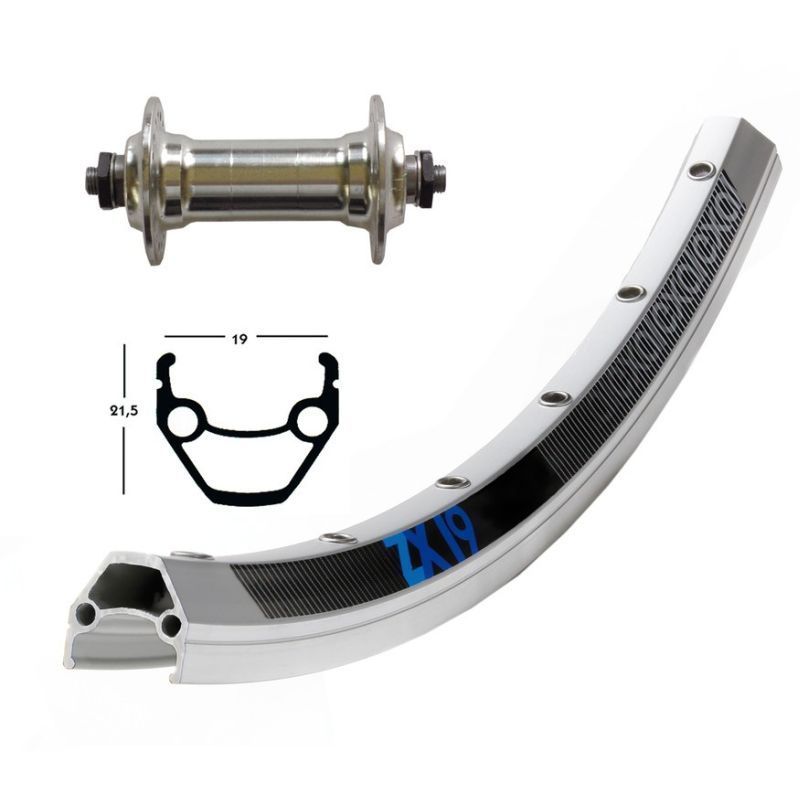 Rueda Delantera Winora Exal ZX19 Cierre Rápido 100mm Plata Mate