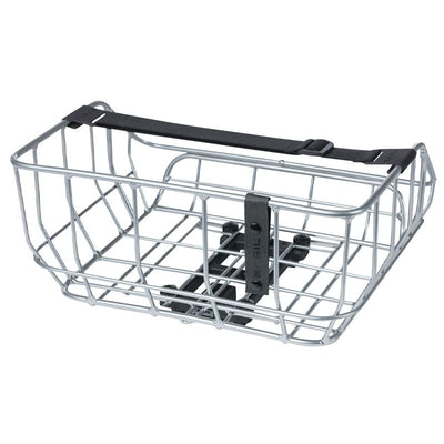 Cesta Trasera Basil Portland Placa MIK 25L 43.5x36x22.5cm Aluminio Plata Vintage