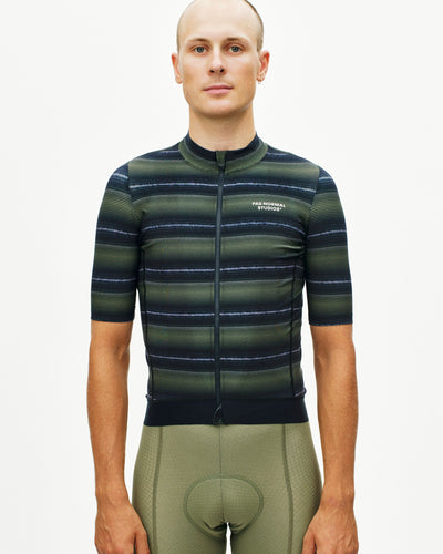 Maillot Manga Corta Pas Normal Studios Essential Hombre Light Olive Stripe #3